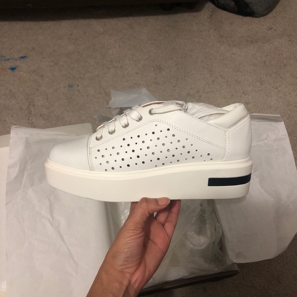 Paolo White Leather Kendra Sneakers